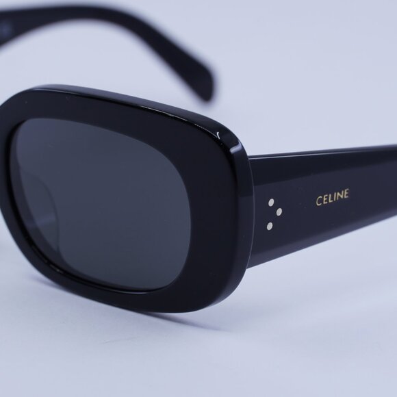 ?️ New Celine CL40287U 01A Sunglasses - Shiny Black Frame, Grey Lenses main image 8